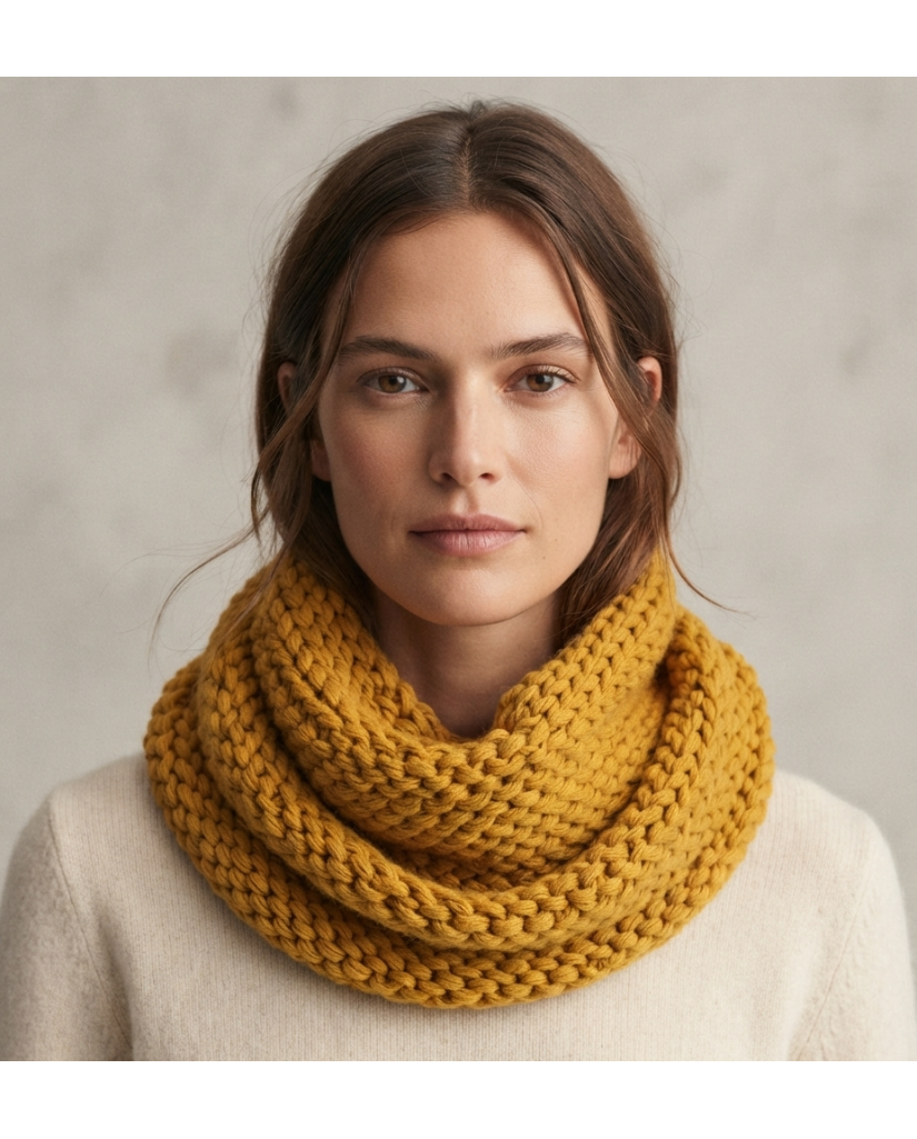 Cuello Mujer Lana Fruncido