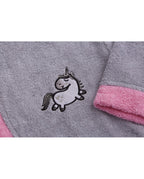 Albornoz Infantil Unicornio Rosa/gris (imagen 2)