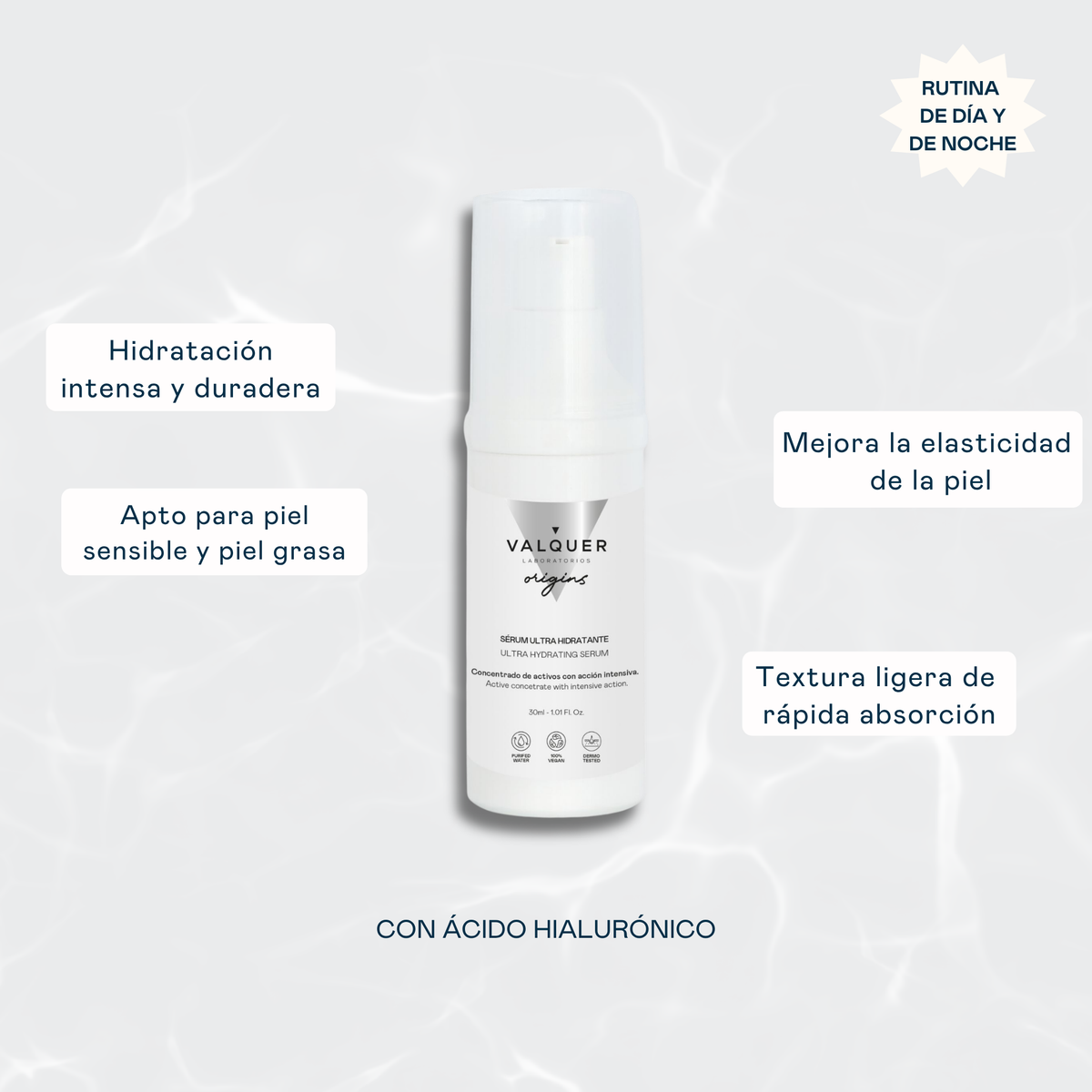 Sérum Facial Ultra-Hidratante – Acción Inmediata para Pieles Muy Secas - 30 ml Valquer®