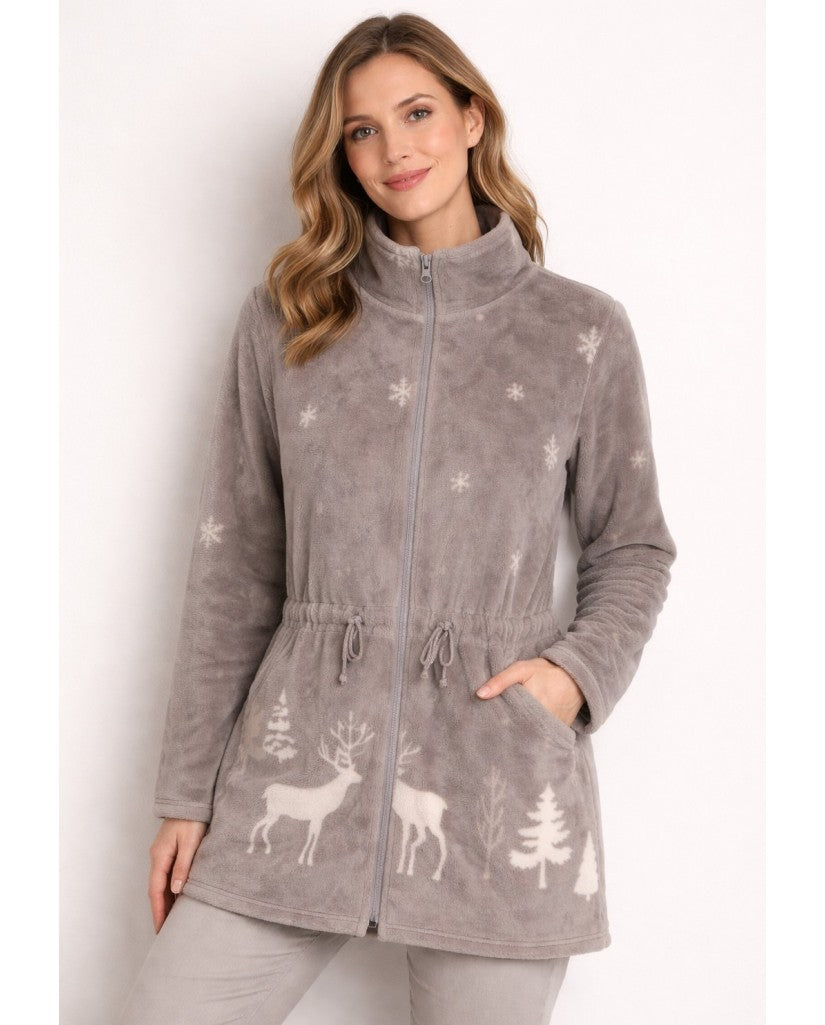 Bata de Mujer Cremallera de Coralina Ciervos