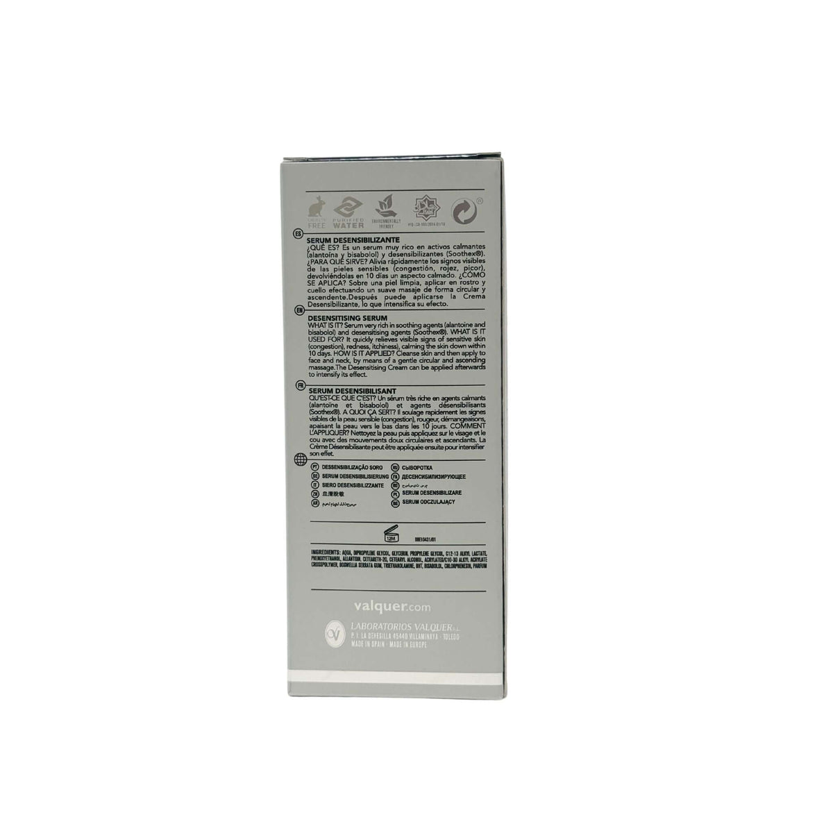 Sérum facial desensibilizante Pieles sensibles - 30 ml Valquer®