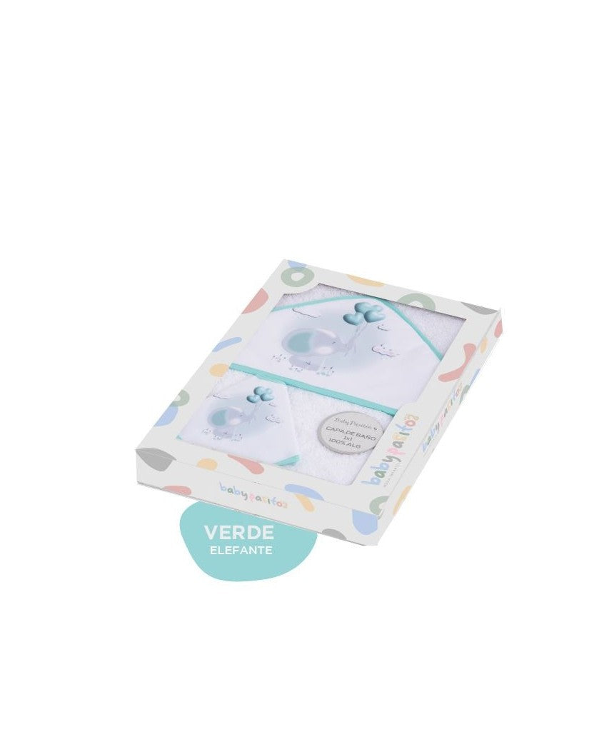 Capa de Baño y Babero Bebé Elefante