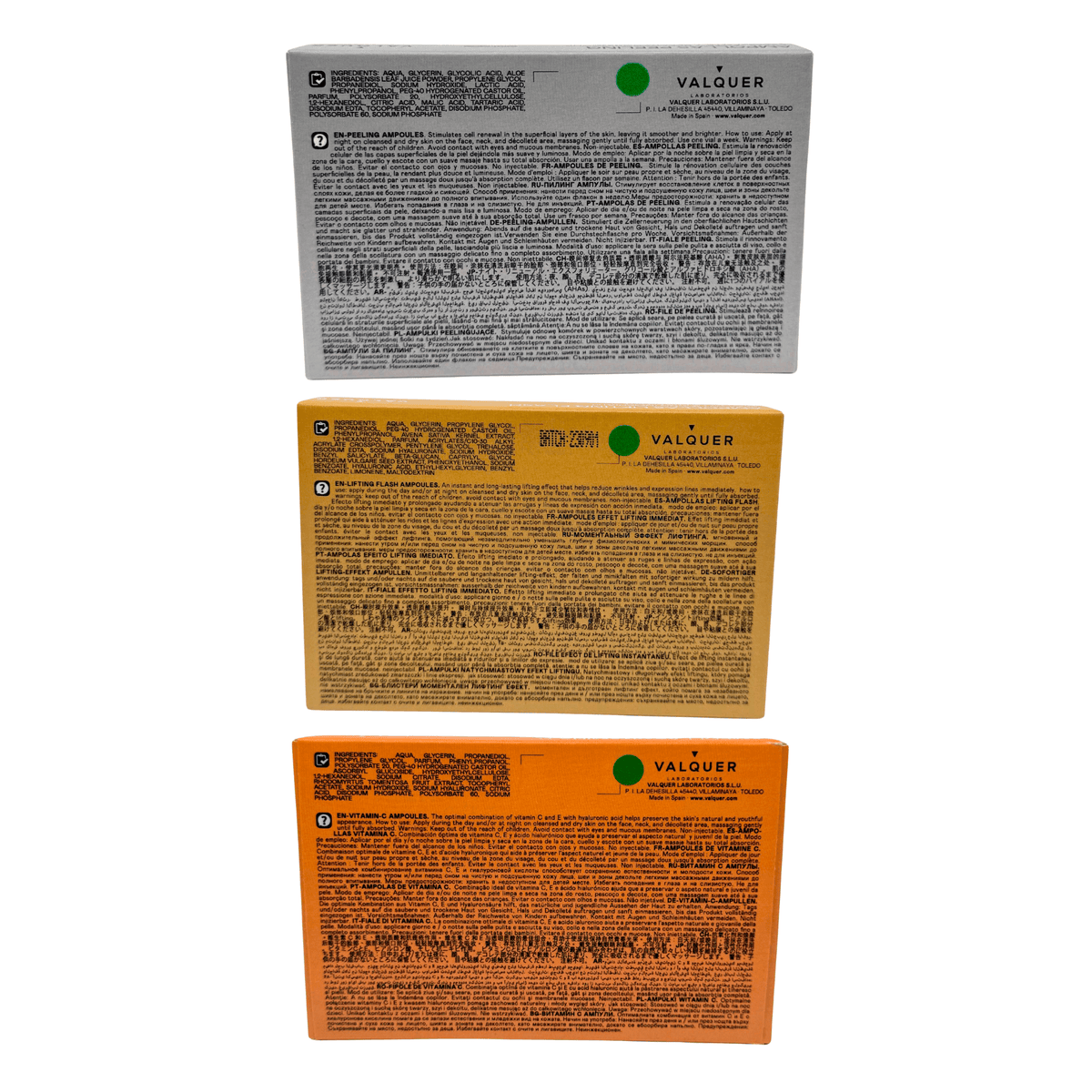 Pack ampollas Lifting Flash + Vitamina C + Peeling - 3 x 5 x 2 ml Valquer®