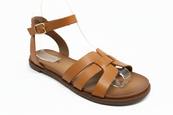 Sandalias Planas Mujer Beige con Hebilla – Elegancia y Comodidad para Verano JK-SD9495