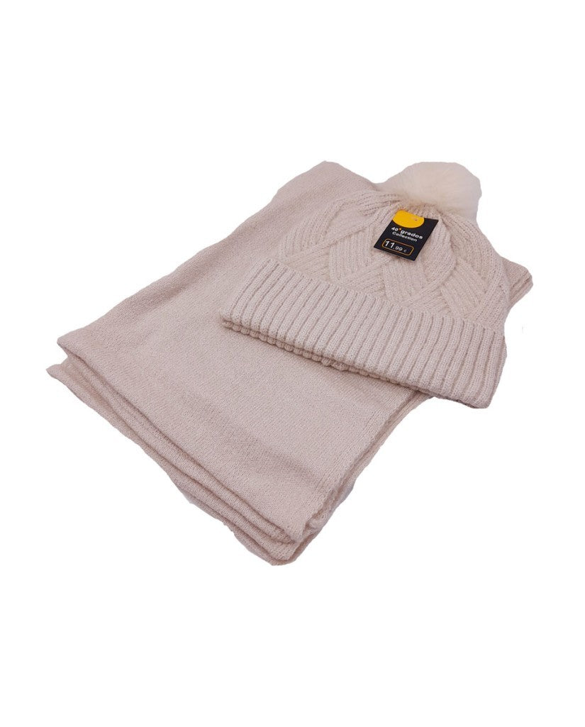 Conjunto Cuello y Gorro con Pompón (imagen 2)