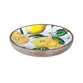 Cuenco Decorativo de Madera de Mango con Diseño de Limones 15x15x2 cm LOOFTYS