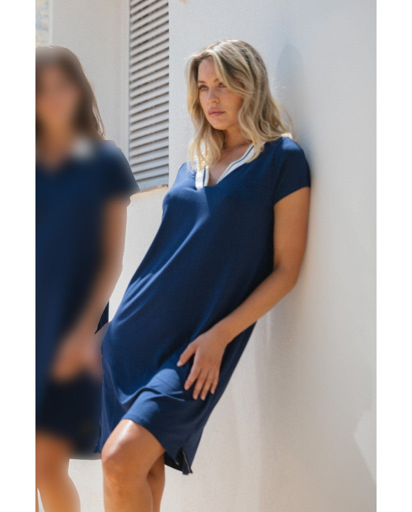 Vestido Cuello Pico Mujer Sport Luxe