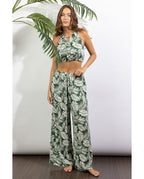 Conjunto Top y Pantalón Mujer Tropical Leaves