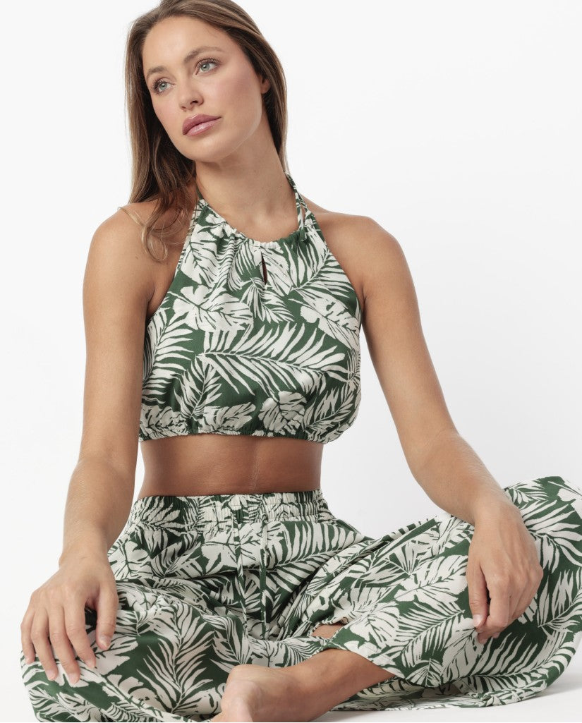 Conjunto Top y Pantalón Mujer Tropical Leaves (imagen 4)