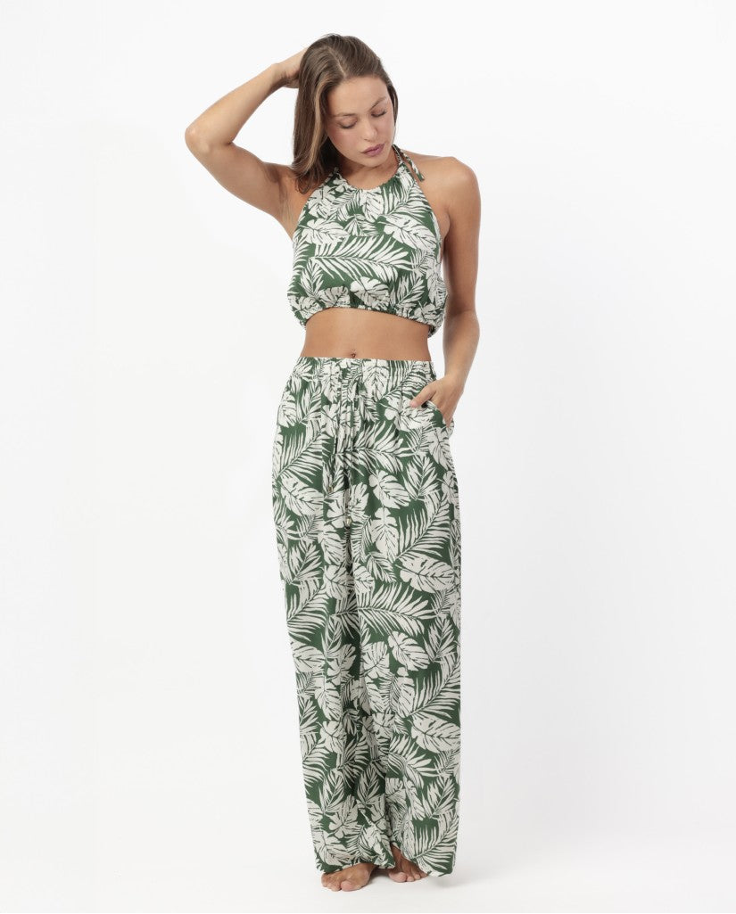 Conjunto Top y Pantalón Mujer Tropical Leaves (imagen 2)