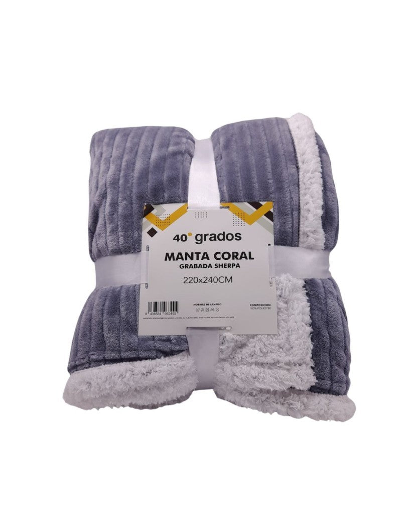 Manta Sherpa Coralina 160x210 Ref. 20LINEAS (imagen 3)