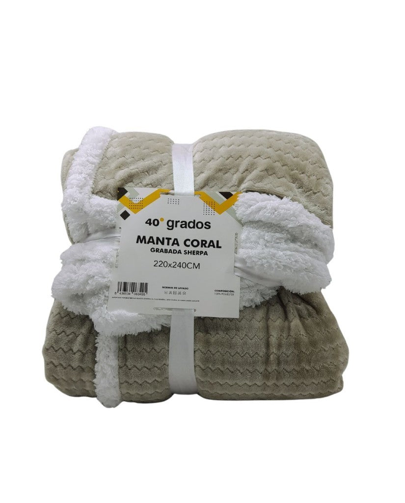 Manta Sherpa Coralina 160x210 Ref. 21ZIGZAG (imagen 2)