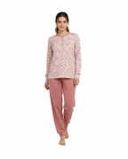 Pijama de Mujer Algodón Flores Rosa