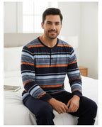 Pijama de Hombre Rayas Naranja (imagen 4)