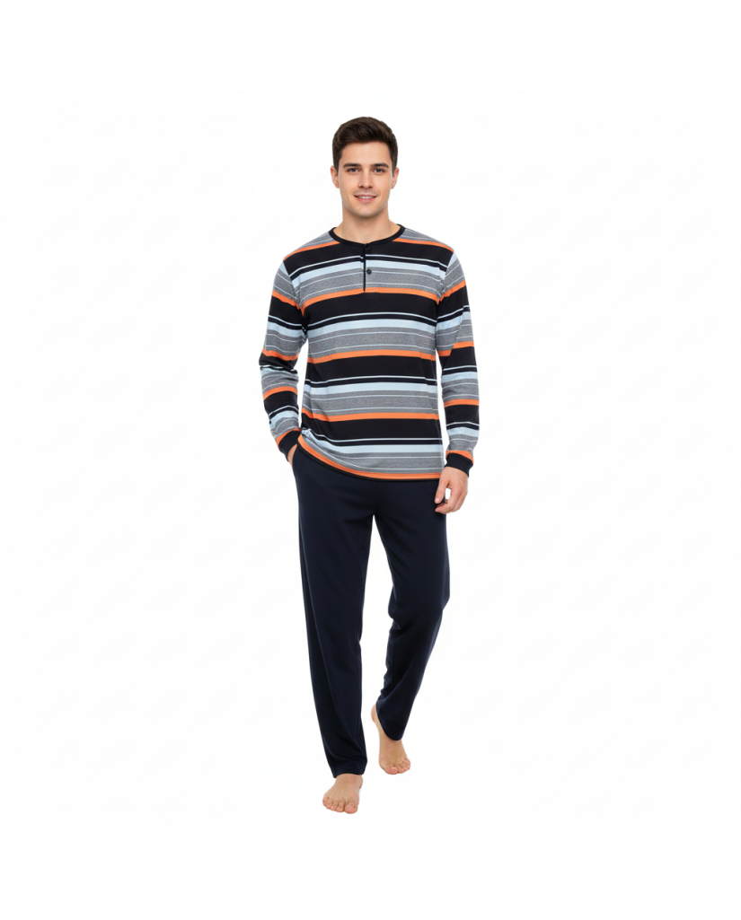 Pijama de Hombre Rayas Naranja
