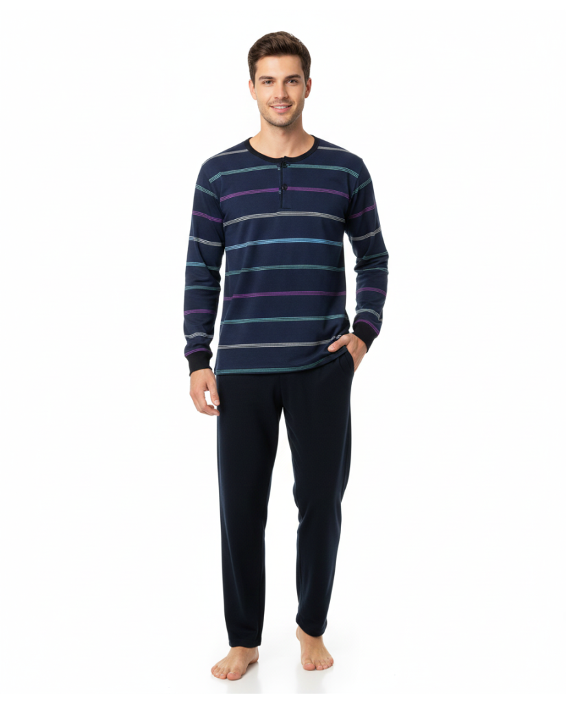 Pijama de Hombre Algodón Rayas (imagen 2)