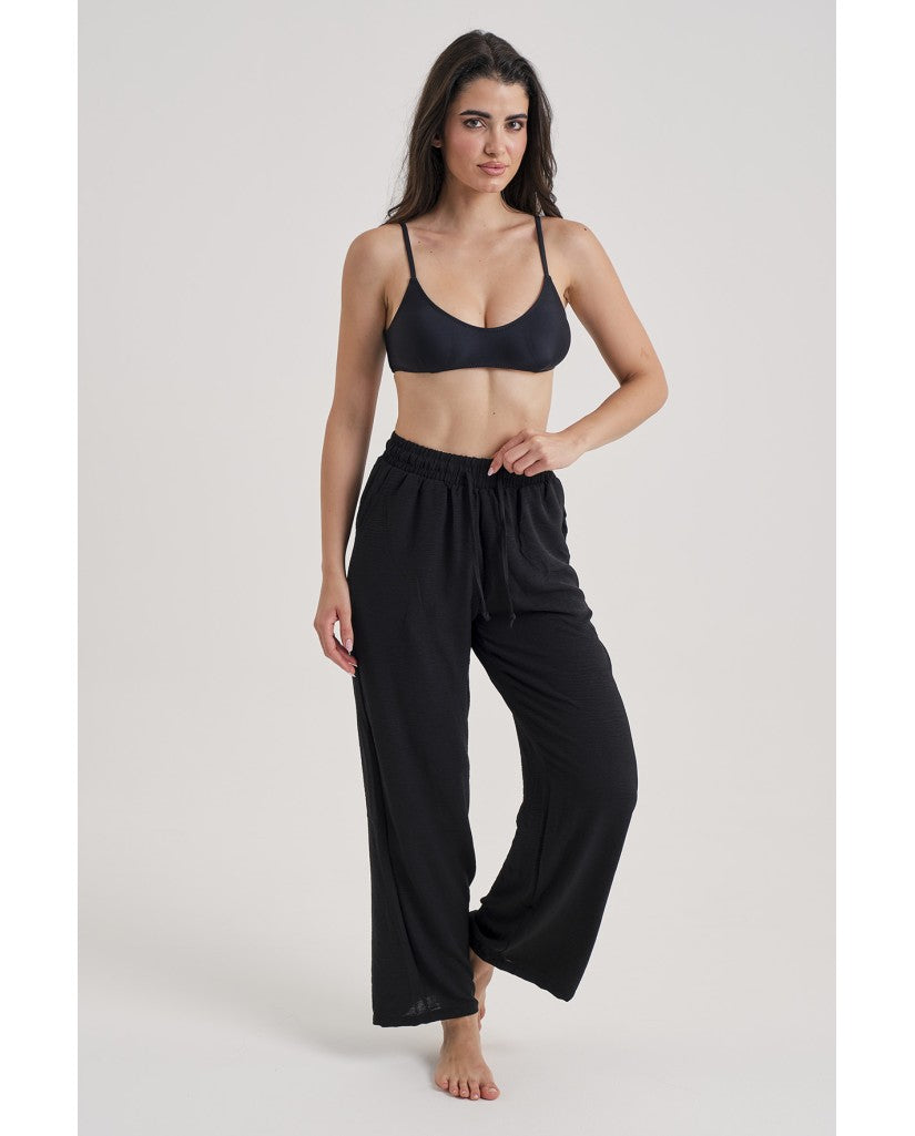 Pantalón Mujer Negro Ancho (imagen 2)