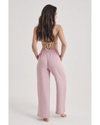 Pantalón Mujer Ancho Largo Rosa (imagen 2)