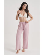 Pantalón Mujer Ancho Largo Rosa (imagen 3)