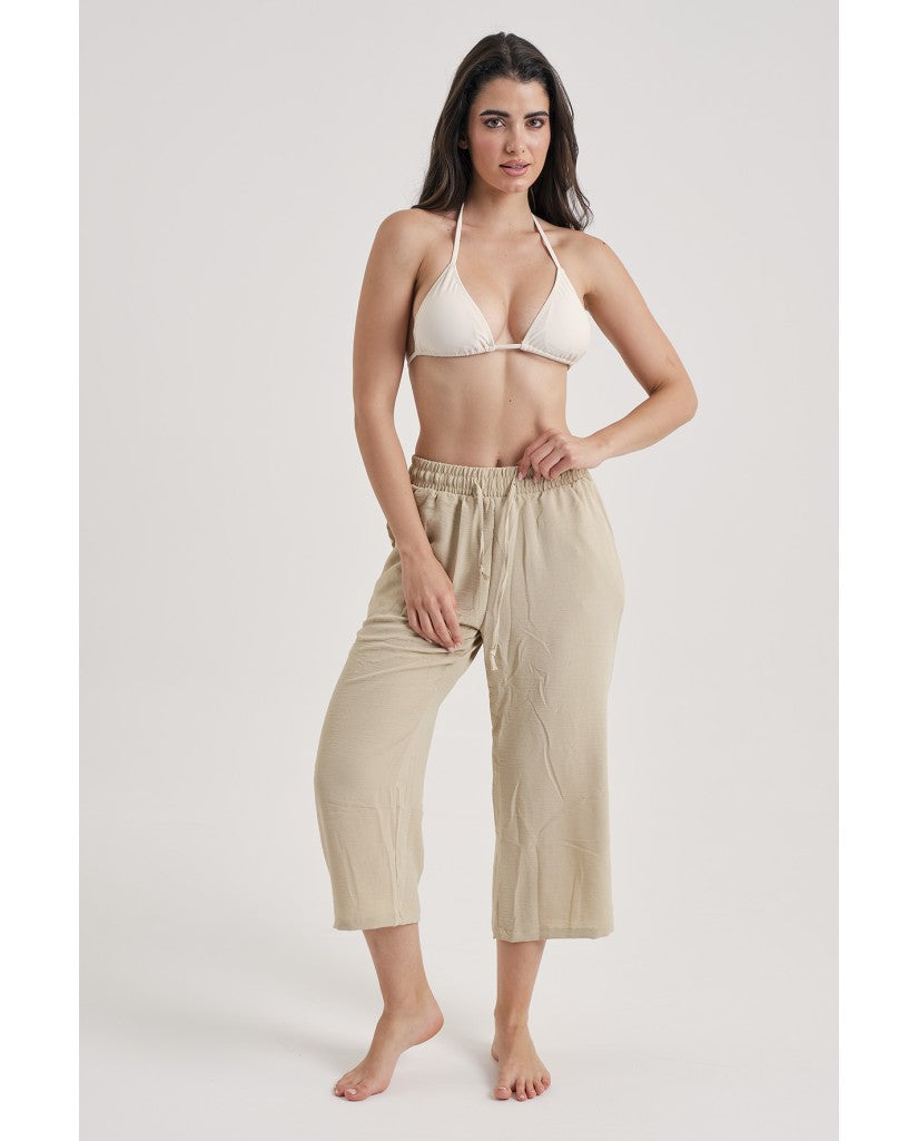 Pantalón Mujer Capri Beige