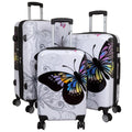 Maletas Rígidas Mariposa Tribal 3 Piezas 360° LOOFTYS