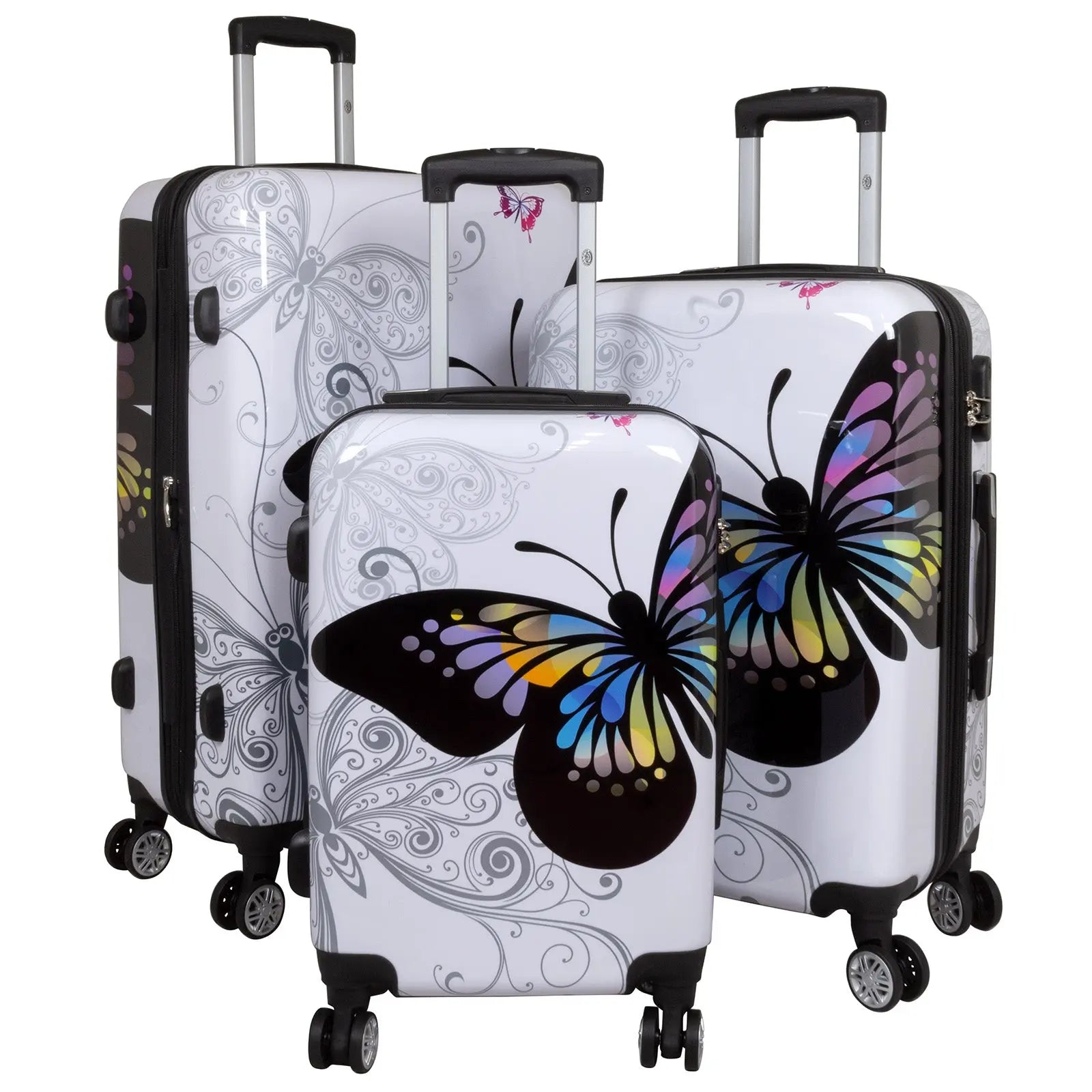 Maletas Rígidas Mariposa Tribal 3 Piezas 360° LOOFTYS