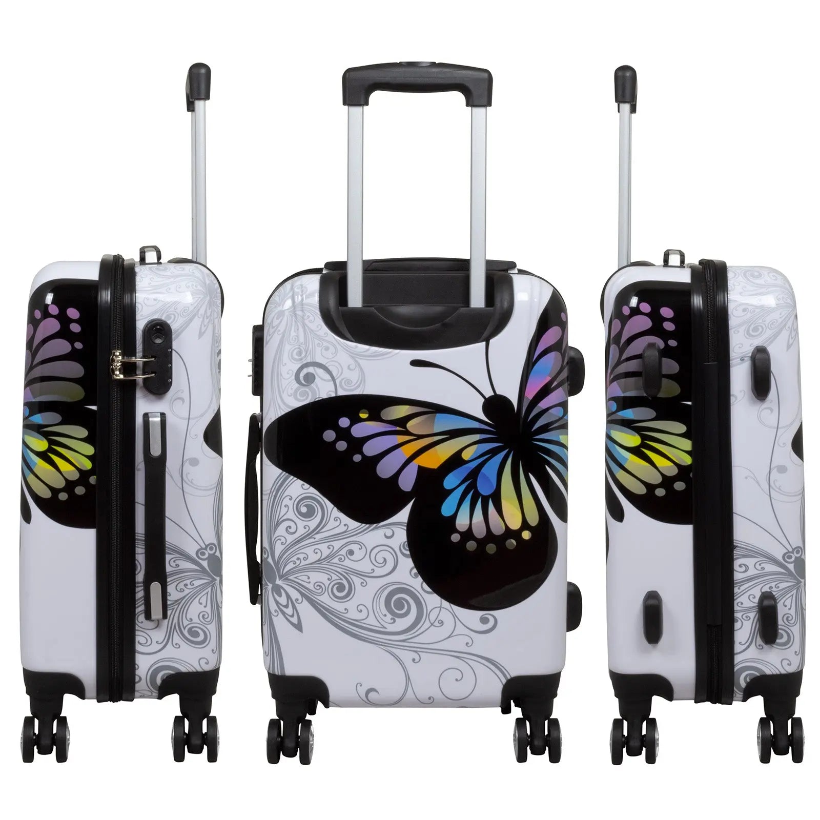 Maletas Rígidas Mariposa Tribal 3 Piezas 360° LOOFTYS