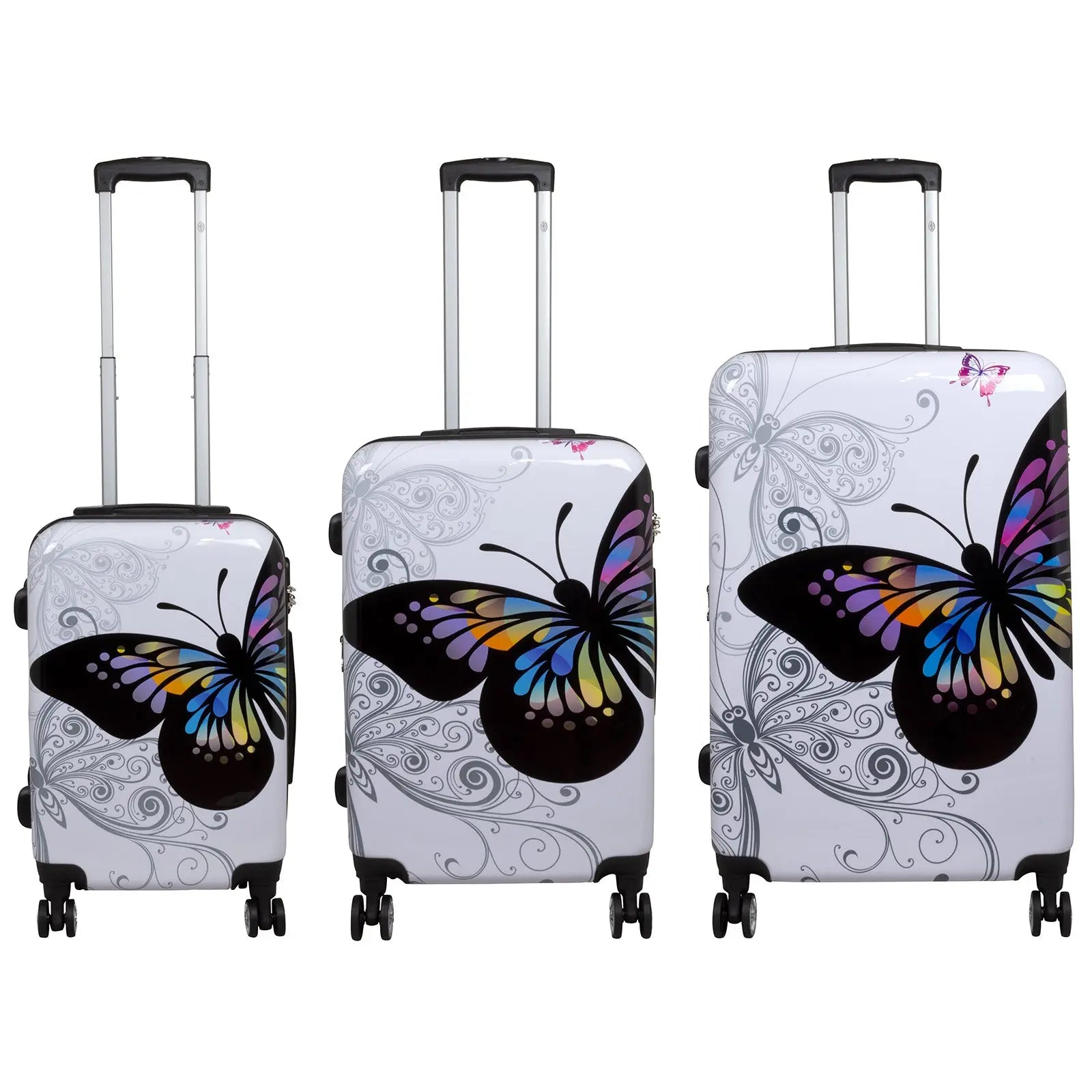 Maletas Rígidas Mariposa Tribal 3 Piezas 360° LOOFTYS