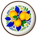 Bandeja decorativa de madera y resina con motivo de limones asimétrico. LOOFTYS