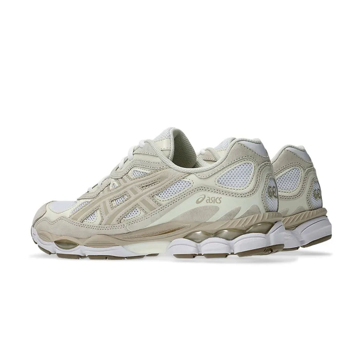 Asics Gel-NYC Blanco Gris Pluma - vista trasera con tecnología GEL