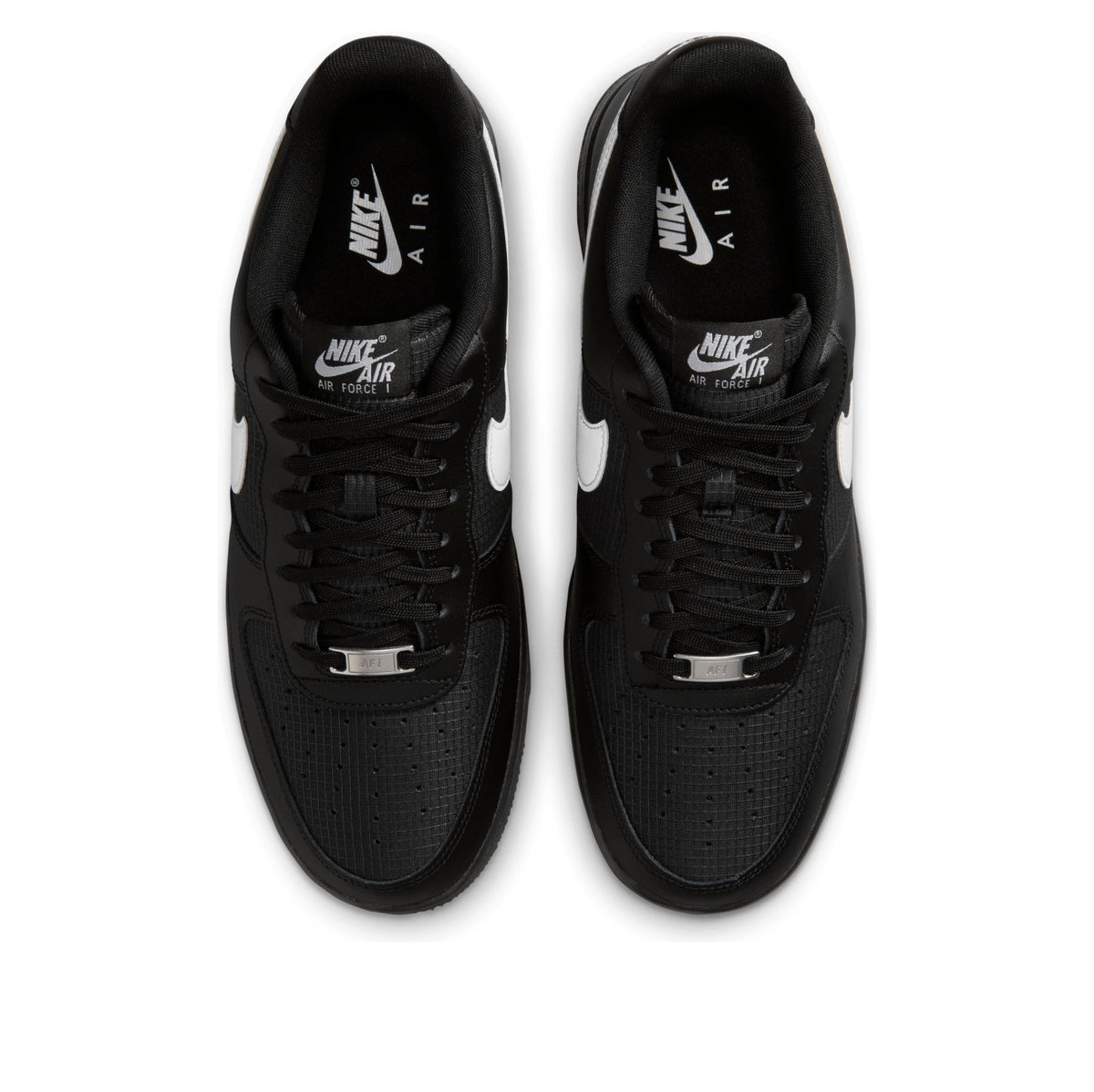 Nike Air Force 1 Low Ripstop Negro Blanco - lateral