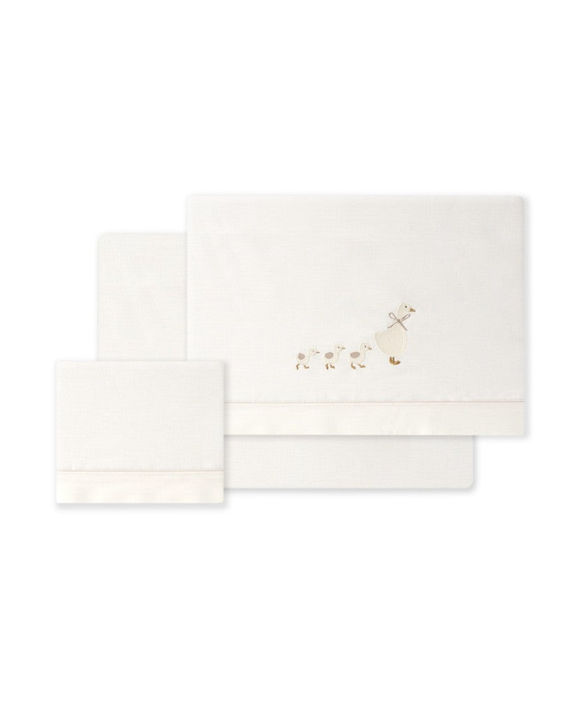 Tríptico Minicuna Algodón Patitos