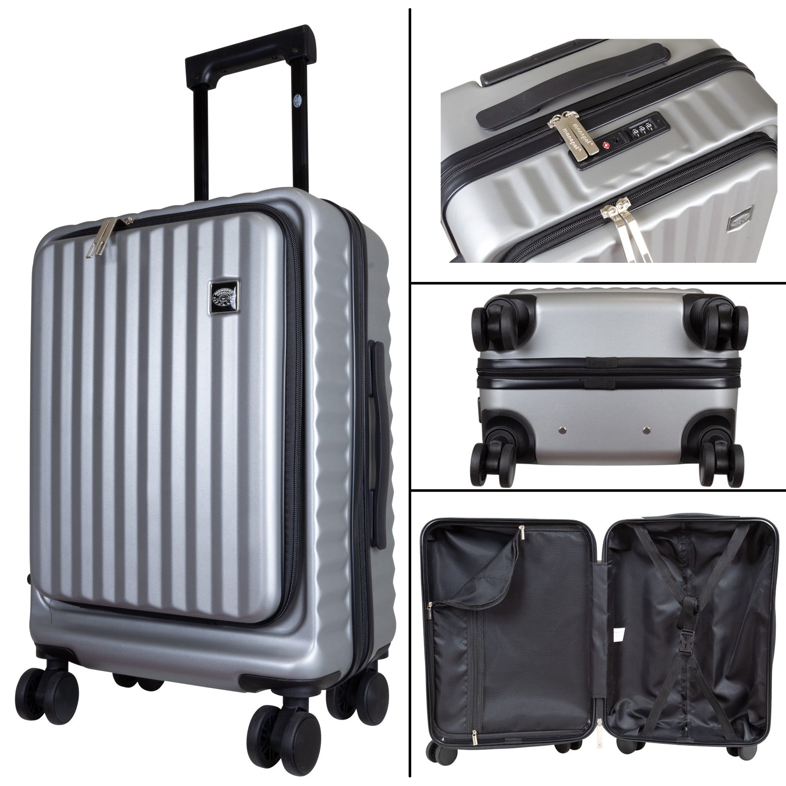 Trolley Cabina Business 55 cm Portátil Plata LOOFTYS