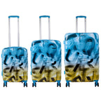 Juego de 3 Maletas Rígidas Verona Graffiti Azul y Marrón LOOFTYS
