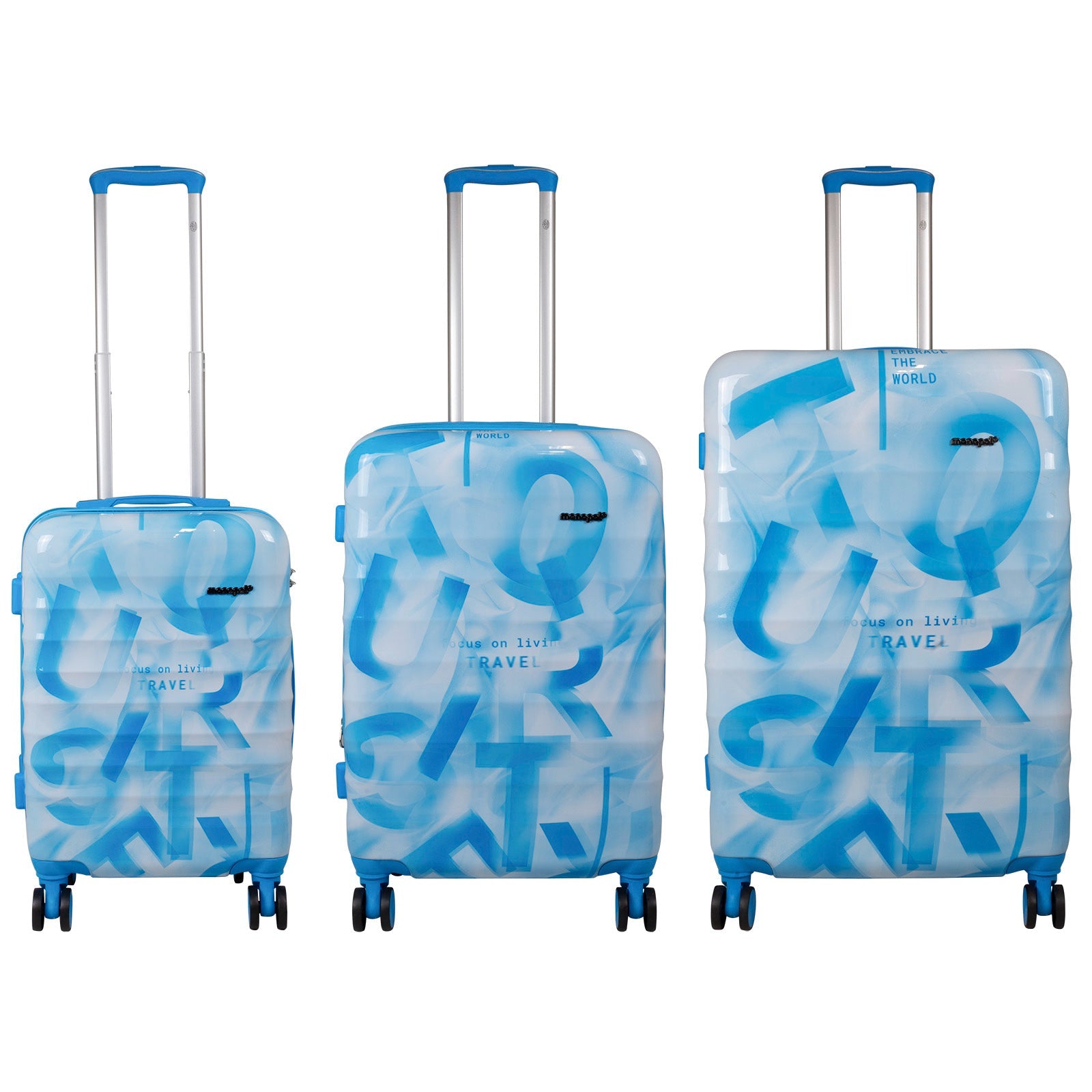 Juego de 3 Maletas Rígidas Verona Graffiti Azul y Blanco LOOFTYS