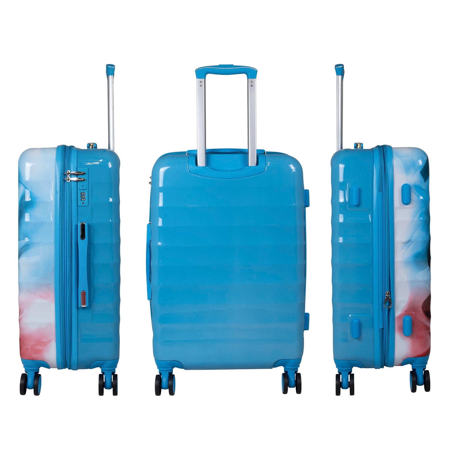 Juego de 3 Maletas Rígidas Verona Graffiti Azul y Rosa LOOFTYS