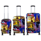 Juego de 3 Maletas Rígidas World Travel Janeiro Sydney Paris LOOFTYS