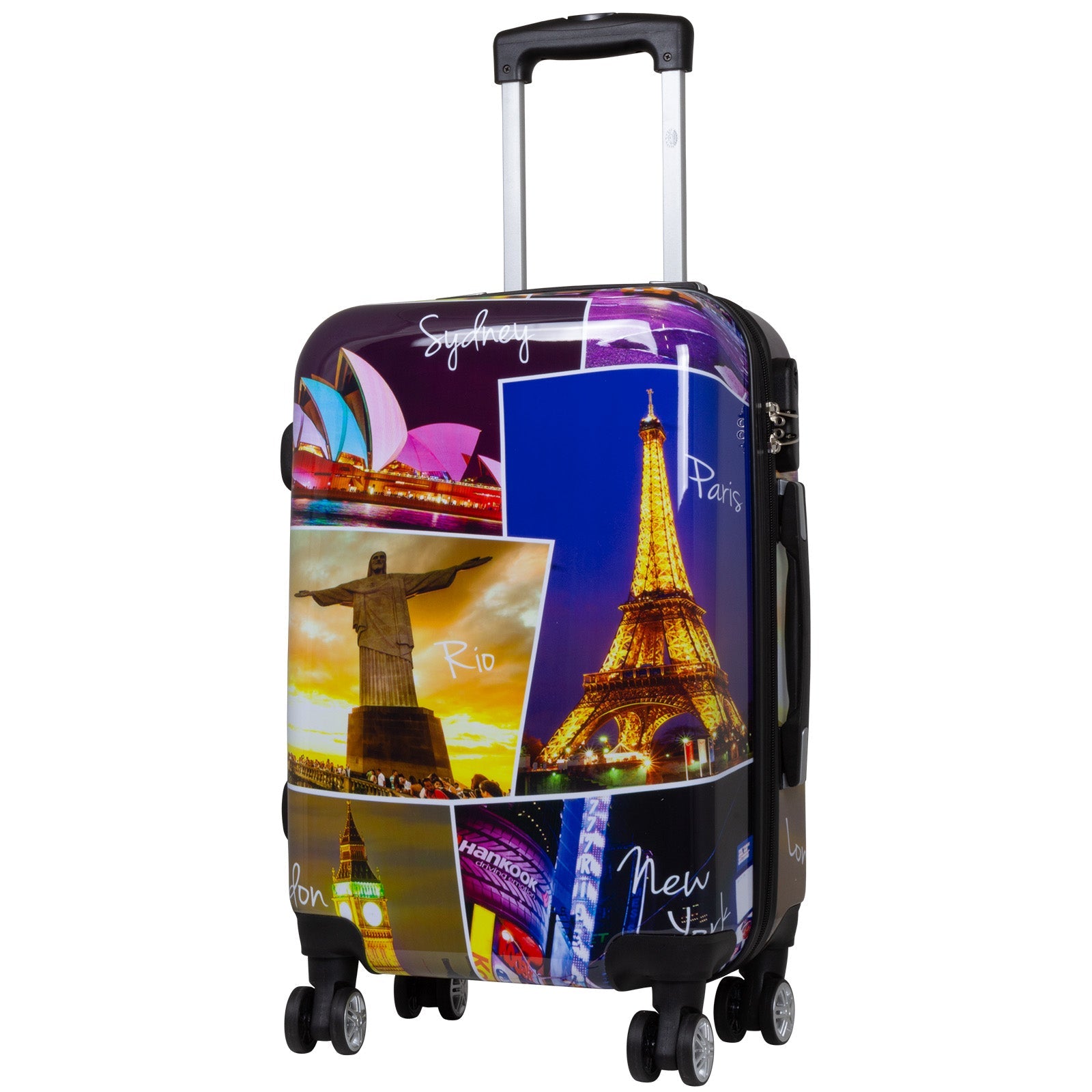 Juego de 3 Maletas Rígidas World Travel Janeiro Sydney Paris LOOFTYS