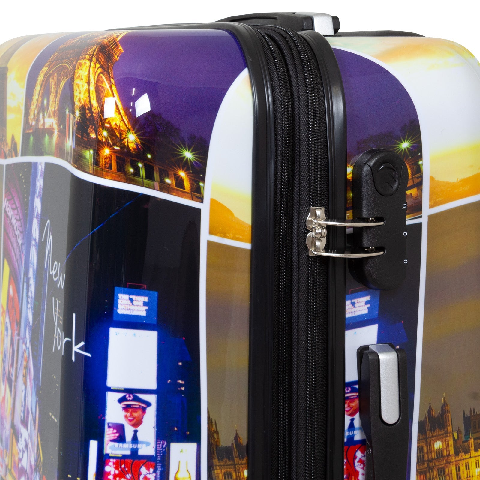 Juego de 3 Maletas Rígidas World Travel Janeiro Sydney Paris LOOFTYS