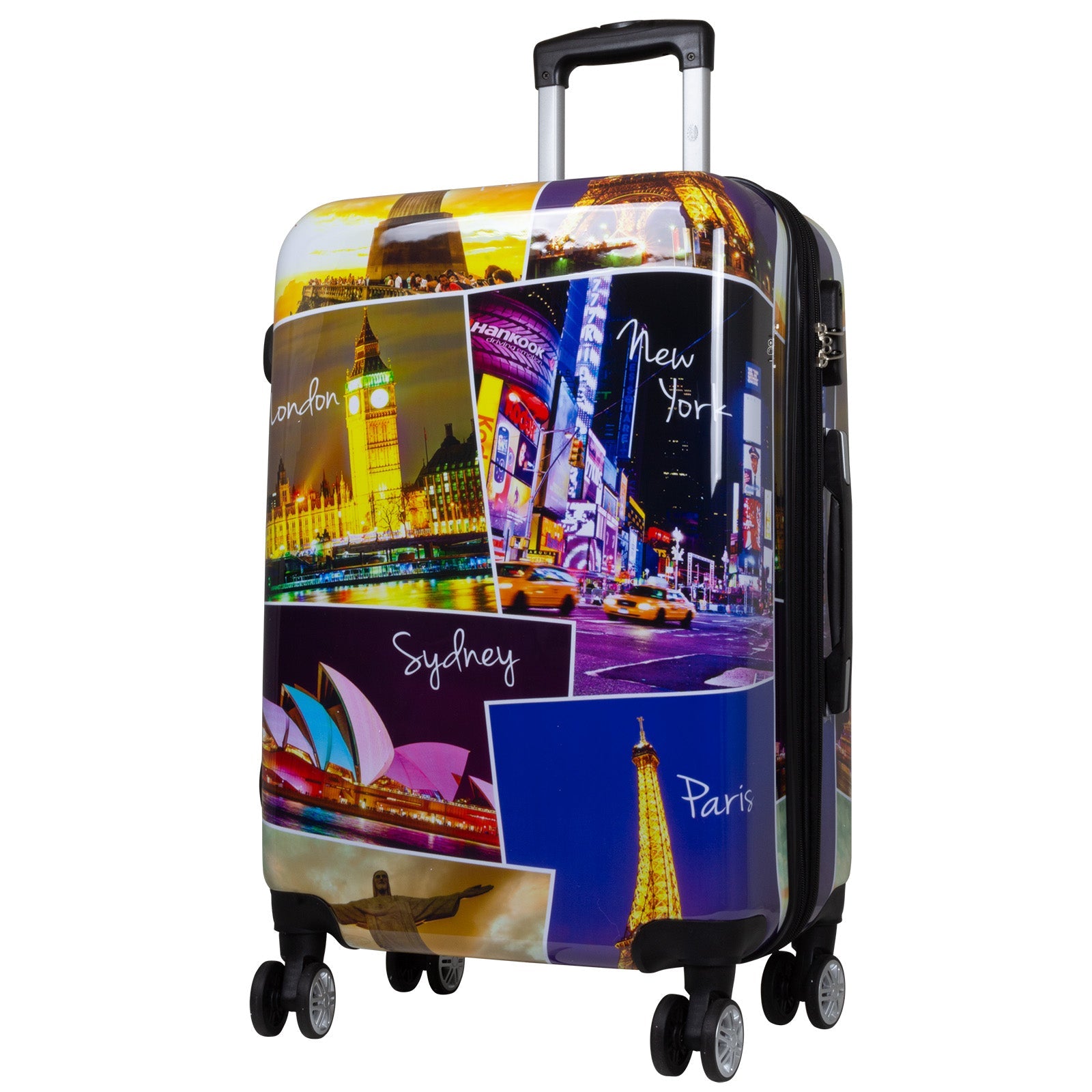 Juego de 3 Maletas Rígidas World Travel Janeiro Sydney Paris LOOFTYS