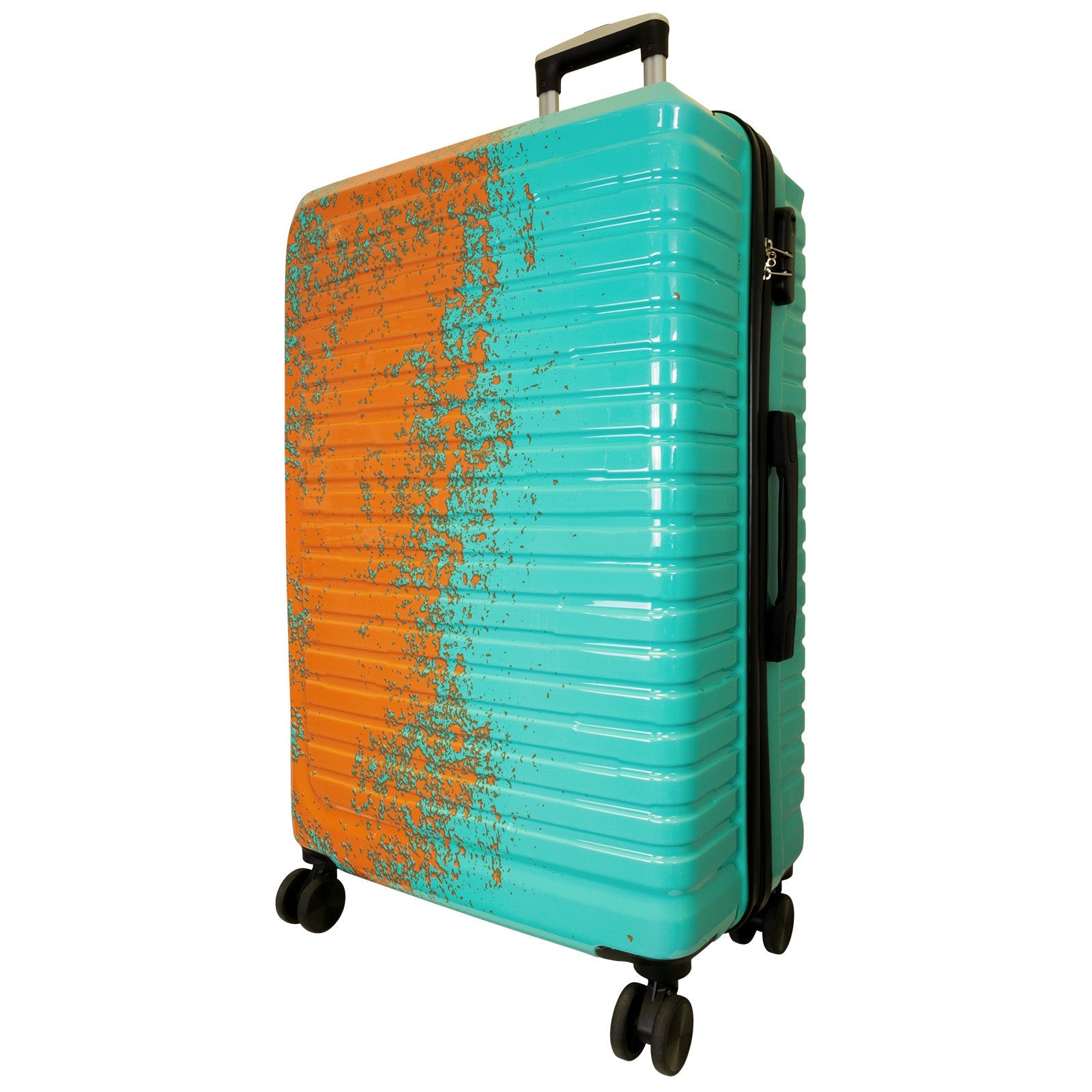 Juego de 3 Maletas Rígidas Sierra Graffiti Turquesa y Naranja LOOFTYS