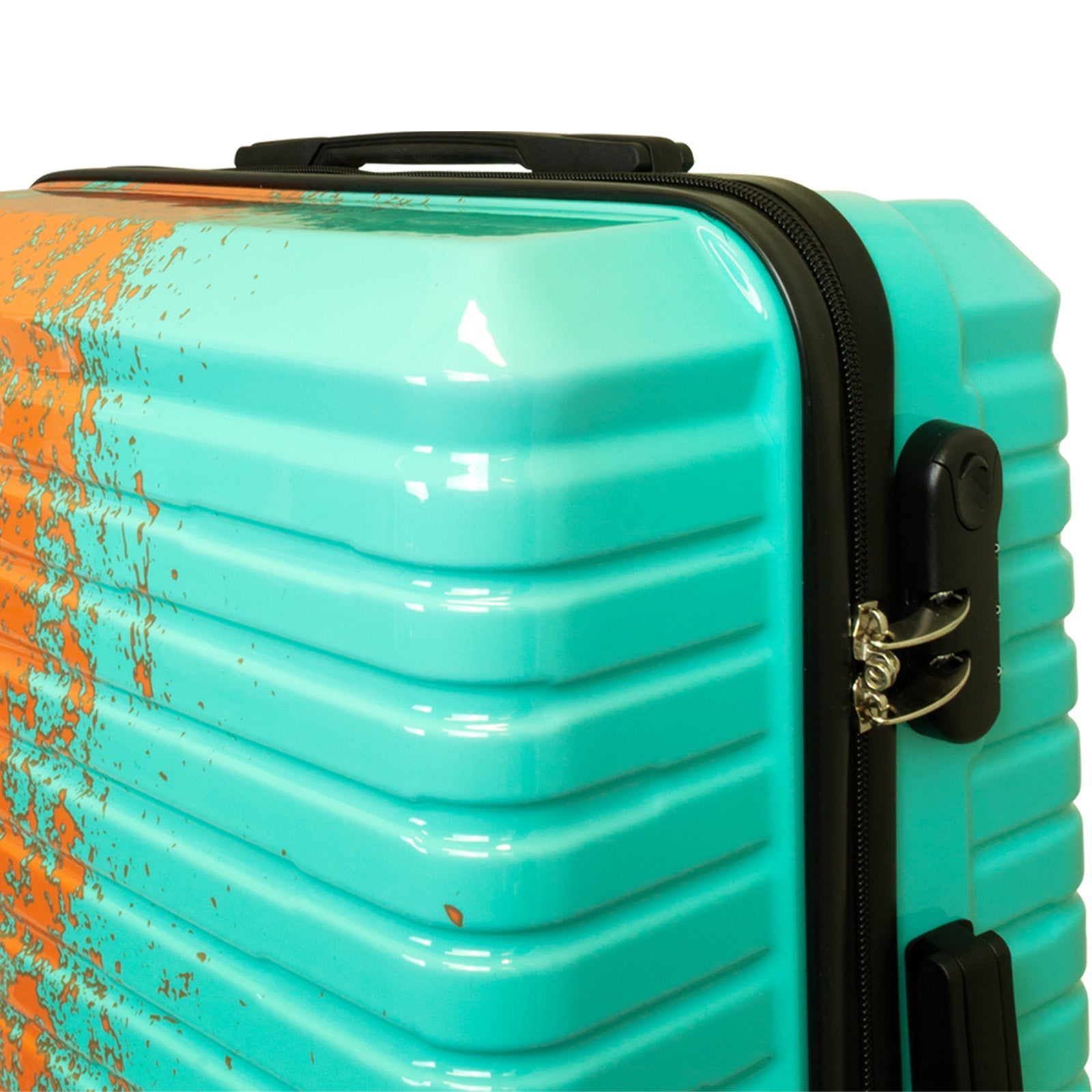 Juego de 3 Maletas Rígidas Sierra Graffiti Turquesa y Naranja LOOFTYS
