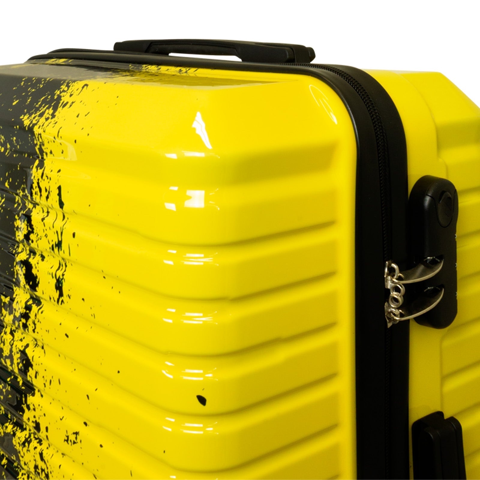 Juego de 3 Maletas Rígidas Sierra Graffiti Amarillo y Negro LOOFTYS