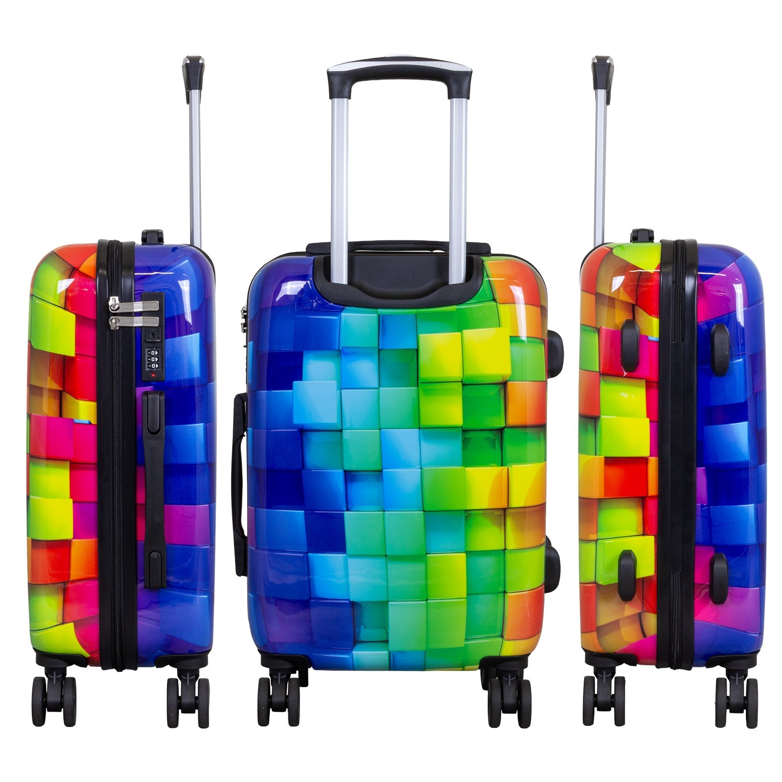 Juego de 3 Maletas Rígidas Mosaik Multicolor 3D 360° ABS & Policarbonato LOOFTYS