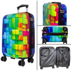 Juego de 3 Maletas Rígidas Mosaik Multicolor 3D 360° ABS & Policarbonato LOOFTYS