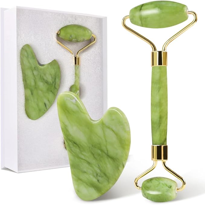Rodillo Facial de Piedra Natural con Gua Sha