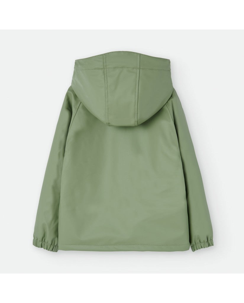 Chaqueta Impermeable Verde Liso