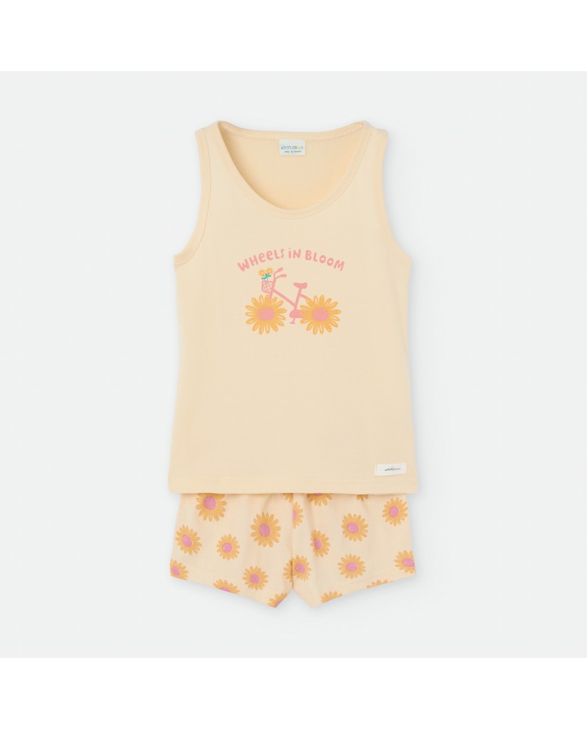 Pijama sin Mangas Niña Wheels In Bloom