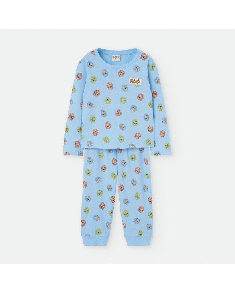 Pijama Manga Larga Niño Azul Leones (imagen 2)