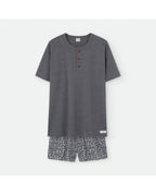 Pijama de Hombre Manga Corta Gris Calaveras (imagen 2)